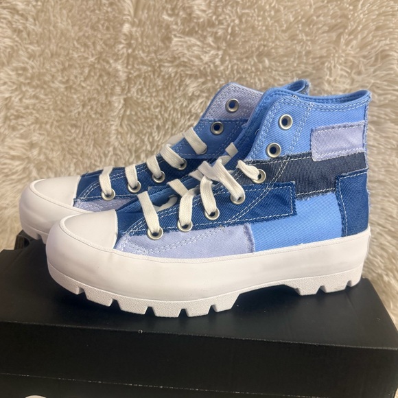 Converse Chuck Taylor All Star Hi Lugged Sneaker In Denim Patchwork - NIB - Picture 4 of 14